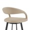 Homeroots 30" Beige and Black Faux Leather and Iron Low Back Bar Height Swivel Bar Chair 569181 - alternate 7
