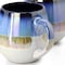Meritage Luster 4 Piece 19.6 Ounce Reactive Glaze Stoneware Belly Mug Set in Blue Multi 117345.01 - alternate 5