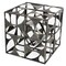 Homeroots 20" Gray Metal Geo Cube Tabletop Sculpture 574053 - alternate 4