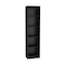 Homeroots Set of Three Black Five Tier Bookcases with Two Doors 546349 - alternate 12