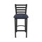 Holland Bar Stool Co 30" Stationary Bar Stool, Black Wrinkle, Graph Anchor Seat 40030BW014 - alternate 6