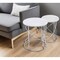 Homeroots Set of Two White and Silver Marble and Metal Round Pedestal End Tables, 2PK 354675 - alternate 4
