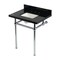 Kingston Brass 30" Black Granite Console Sink with Brass Legs, 8-Inch, 3-Hole, Black Granite/Polished Chrome KVPK30KBSQ1 - alternate 1