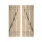 Ekena Millwork Rustic Three Board Spaced Board-n-Batten Knotty Pine Faux Wood Shutters w/Z-Board, 17 1/2W x 32H, PR SHUBSZ17X32KPPR - alternate 1
