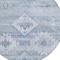 Homeroots 8' Denim Blue And Sky Blue Round Southwestern Washable Indoor Outdoor Area Rug 588698 - alternate 6