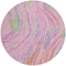 Homeroots 8' Pink Green And Teal Blue Round Abstract Washable Indoor Outdoor Area Rug 600248 - alternate 4