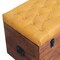 Homeroots 35in Yellow and Brown Tufted Genuine Leather and Solid Wood Upholstered Storage Bench With Flip Top 723829 - alternate 4