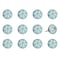 Homeroots Set of Twelve Aqua And White Geometric Ceramic Drawer Pull Knobs, 12PK 321681 - alternate 3