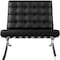 Homeroots 32" Black and Silver Italian Leather Tufted Lounge Chair 520597 - alternate 7
