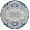 Homeroots 8' Navy Blue Ivory And Gray Round Oriental Washable Indoor Outdoor Area Rug 596640 - alternate 7