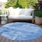 Homeroots 8' Navy Blue And Ivory Round Abstract Washable Indoor Outdoor Area Rug 602727 - alternate 7