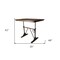 Homeroots Adjustable Height Brown and Black Solid Wood and Iron Writing Desk 516431 - alternate 5