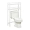 Homeroots 48" White Finish 2 Tier Solid Wood Over Toilet Organizer 380017 - alternate 3
