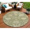Homeroots 8' Artichoke Green Ivory And Tan Round Floral Washable Indoor Outdoor Area Rug 605183 - alternate 1