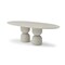 Homeroots 94" Beige Marble Double Pedestal Base Oval Dining Table 718901 - alternate 5