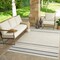 Homeroots 6' X 9' Blue and Cream Striped Distressed Indoor Outdoor Area Rug 558783 - alternate 4