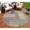 Homeroots 8' Green Purple And Pink Round Geometric Washable Indoor Outdoor Area Rug 612414 - alternate 1