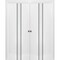 Sartodoors Sliding Closet Double Bi-fold Doors, Planum 0016 White Silk and Aluminum Strips, Sturdy Tracks Mold PLANUM0016DBF-WS-96 x 96 (4* 24x96) - alternate 1