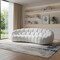 Homeroots 105" White Fabric Curved Sofa 719427 - alternate 4