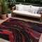 Homeroots 10' X 14' Black Red And Gray Abstract Washable Indoor Outdoor Area Rug 600215 - alternate 1