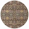 Homeroots 8' Chocolate Red And Gold Round Floral Washable Indoor Outdoor Area Rug 604643 - alternate 6