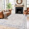 World Rug Gallery Blue and Ivory Medallion Rug - Machine Washable, Flat Pile, Family Friendly 7 ft 7 in x 9 ft 6 in WR172BLUE8X10 - alternate 1