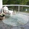 Homeroots 8' Teal Blue And Aqua Round Abstract Washable Indoor Outdoor Area Rug 611389 - alternate 6