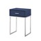 Homeroots 24" Silver Metallic And Navy Blue End Table With Drawer 543907 - alternate 1