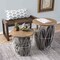 Lavish Home Set of 2 End Tables Nesting Tables with Removable Wood Tops, Metal Wire Baskets Round Side Furniture 80-ENDTBL-1 - alternate 4