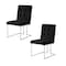 Homeroots Set of Two Tufted Black and Silver Upholstered Velvet Dining Side Chairs 543551 - alternate 6