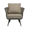Homeroots 32" Gray And Taupe Woven Aluminum Outdoor Arm Chair with Taupe Cushion 556638 - alternate 6