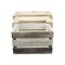 Homeroots Set of Three Black Off White And Walnut Solid Wood Crate, 3PK 487706 - alternate 4