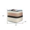 Homeroots 20in White Polyester Striped Indoor Outdoor Pouf Ottoman 517439 - alternate 4