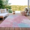 Homeroots 3' X 5' Blush Ivory And Blue Abstract Washable Indoor Outdoor Area Rug 617389 - alternate 5