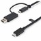 Startech.Com 3FT 1M USB-C CABLE WITH USB-A ADAPTER DONGLE - HYBRID 2-IN-1 USB C CABLE W/USB-A - USB-C TO C USBCCADP - alternate 1
