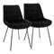 Elama 2 Piece Tufted Chair in Black with Metal Legs ELM-799-18-BLACK - alternate 1