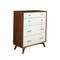 Homeroots 38" Brown and White Solid Wood Four Drawer Chest 524153 - alternate 5