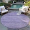 Homeroots 8' Purple And Lavender Round Abstract Washable Indoor Outdoor Area Rug 618288 - alternate 3