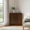 Homeroots 31in Walnut Wood Corner Accent Cabinet With Two Doors 719674 - alternate 3