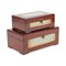 Homeroots Set of Two Brown Wood Box With Lid, 2PK 489384 - alternate 1