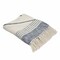 Homeroots 60" X 50" Blue and Off White Woven Cotton Striped Throw Blanket with Fringe 516482 - alternate 7