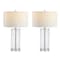 Jonathan Y Cole 27.5" Modern Fused Glass Cylinder LED Table Lamp, Clear, 2PK JYL4016B-SET2 - alternate 1