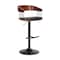 Homeroots Black Faux Leather And Metal Swivel Adjustable Height Bar Chair 534462 - alternate 1