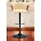 Homeroots Cream and Black Faux Leather with Metal Swivel Adjustable Height Bar Chair 534426 - alternate 1