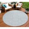 Homeroots 8' Sky Blue And Ivory Round Geometric Washable Indoor Outdoor Area Rug 610855 - alternate 1