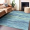 Homeroots 10' X 14' Turquoise Striped Washable Indoor Outdoor Area Rug 608135 - alternate 8