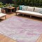 Homeroots 9' X 12' Pink And Silver Abstract Washable Indoor Outdoor Area Rug 618374 - alternate 1