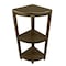Homeroots Teak Three Tier Corner Corner Shower Shelf In Brown Finish 376676 - alternate 6