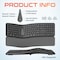 Delton Ergonomic 2.4GHz Wireless Curved Keyboard with Cushioned Wrist - Black KB250 - alternate 7