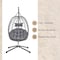 Leisuremod Summit Foldable Egg Swing Chair with Iron Stand, UV-Resistant Wicker, Weatherproof SSCBL-35CH - alternate 6